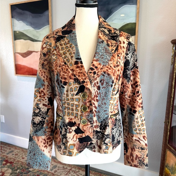 Camille La Vie Multicolor Animal Print Blazer - Picture 7 of 9
